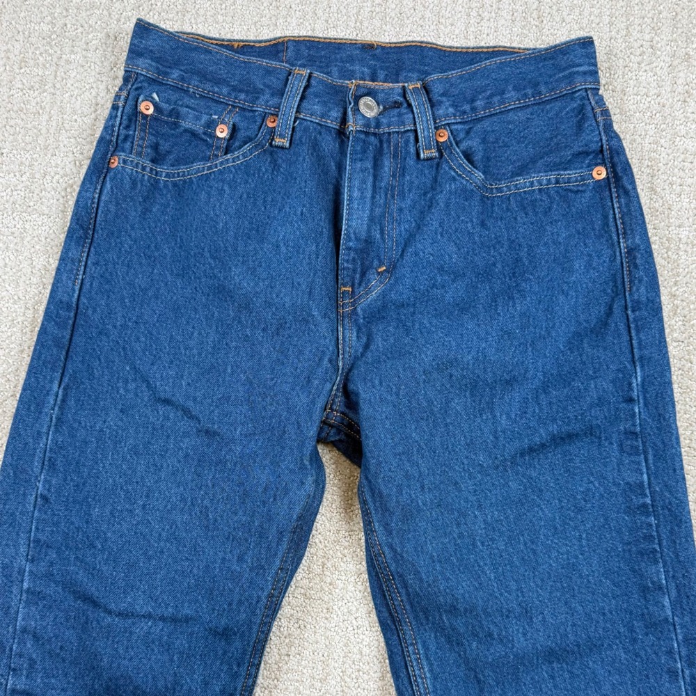 Levi's 505 Mens 28x30 Regular Fit Straight Leg Denim Blue Jeans
